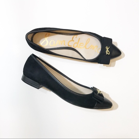 SOLD Sam Edelman | Lizzy Bow Ballet Flat Black 7 - Picture 2 of 5